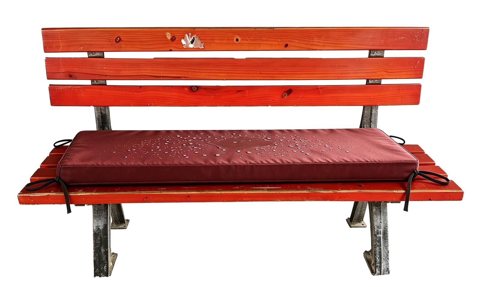 YNJJKA Outdoor Sofa Cushions Waterproof 80% Thick 5cm/1.9" Replacement Bench Seat Cushion, Patio Furniture Long Cushion with Ties, Bench Seat Pad for Porch Garden(Christmas Red,110x50 cm 43x20 in)