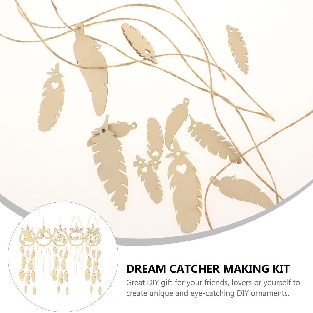 ARTIBETTER 5sets Diy Catcher Making Kit Wall Decoration Materials for Unique Handmade Ornaments Friends and Family