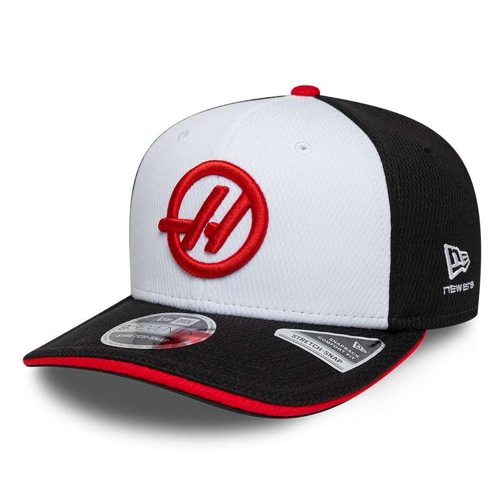 New Era Haas F1 Team Offizielle Kollektion 2026 Team Baseball Cap Mütze Verstellbar Weiß Schwarz Rot