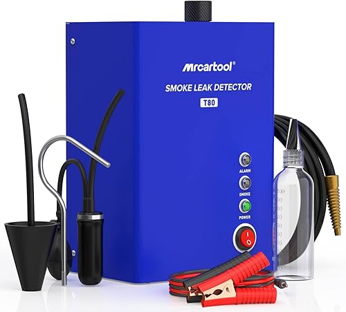 Miniatura 11 de MR CARTOOL T100 Detector de Fugas de Máquina de Humo Automotriz, Comprobador de Fugas EVAP con Bomba de Aire Integrada y Manómetro de Presión, Kit