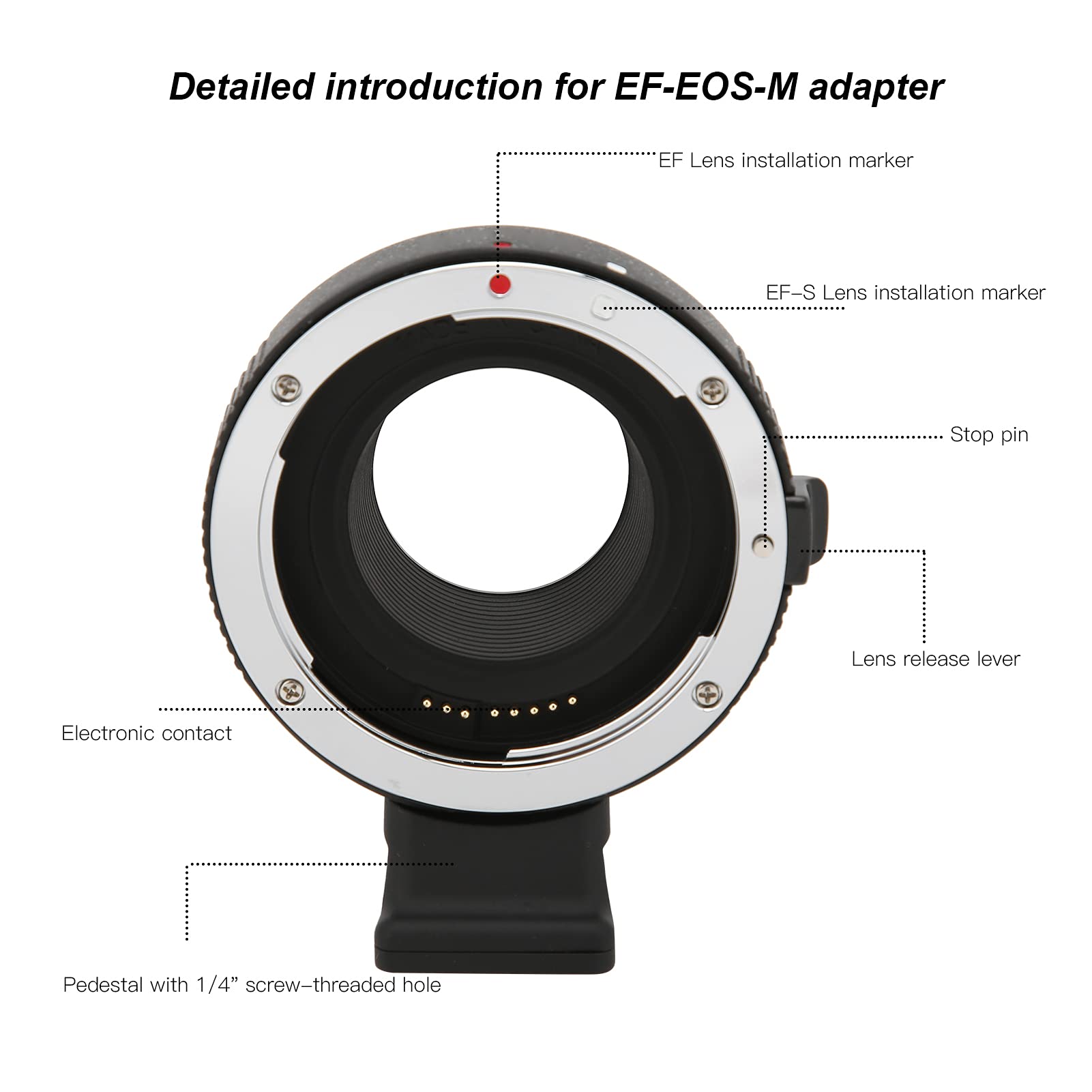 Adaptador de Enfoque automático EF-M para Objetivos con Montura EF/EF-S a cámaras con Montura M.
