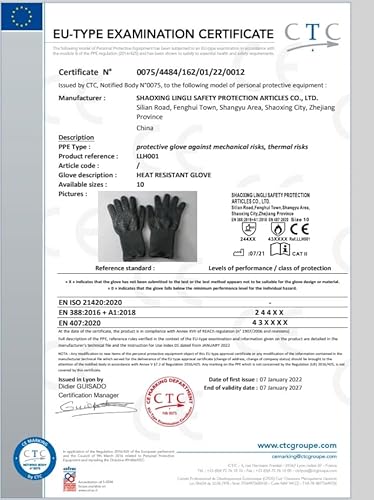 Foto von SPGOOD Grillhandschuhe hitzebeständig 800 Grad feuerfeste Handschuhe Kochhandschuhe Backhandschuhe für Küche Grill BBQ Ofenhandschuhe (Schwarz, L/XXL)