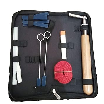 Decdeal Professional Piano Tuning Kit Tuner Tools Set Piano Tuning Tool Wooden Handle Fixed Tuning Wrench with Bag