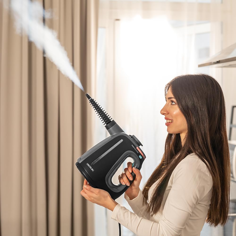 Cecotec Nettoyeur Vapeur a Main Hydrosteam 1300 Rapid Max. 1350 W, 550 ml, 16 Accessoires, 3 Bars, 32 g/min, Nettoyage 16min Sans Interruption,Verrouillage Vapeur Continu,Désinfection,Toutes Surfaces