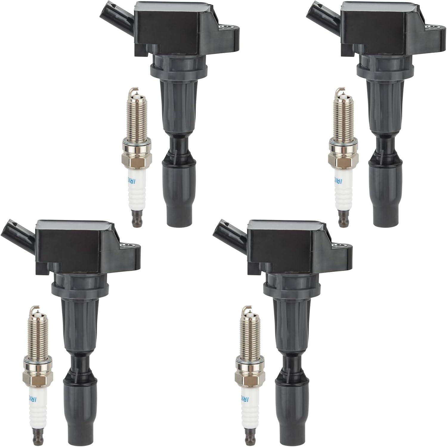 Set of 4 UF764 Ignition Coil Packs and Iridium Spark Plugs Compatible with 2015-2021 Hyundai Santa Fe Sport Sonata Tucson, Kia Optima Sportage, 2.0L 2.4L L4, Replaces GN10730 C988