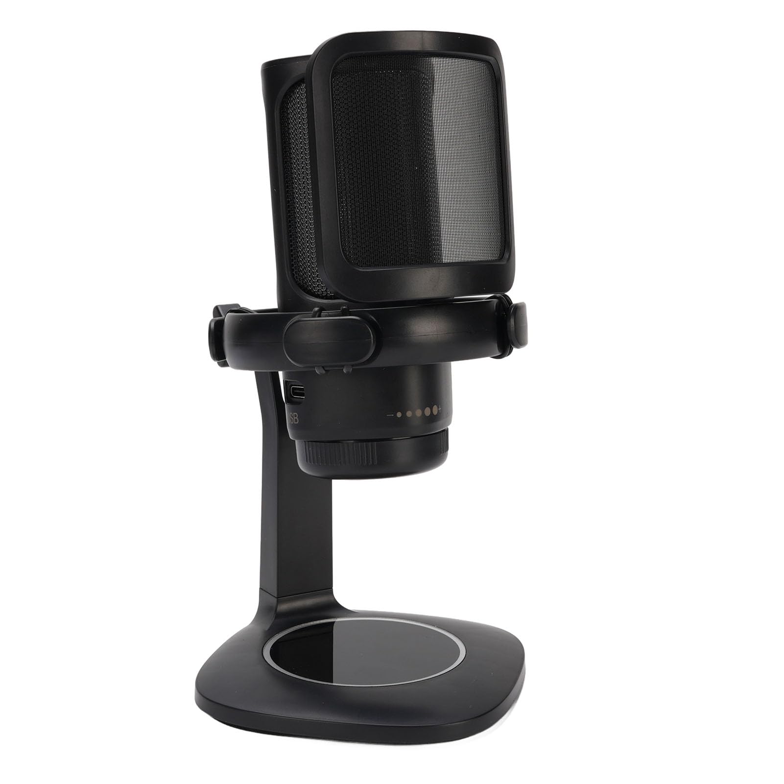 Sxhlseller Microfono USB da Gioco per PC, Microfono da Tavolo a Condensatore Cardioide con Illuminazione RGB, Filtro Anti-pop, Disattivazione Audio con Sensore Tattile, Controllo Volume, Riduzione