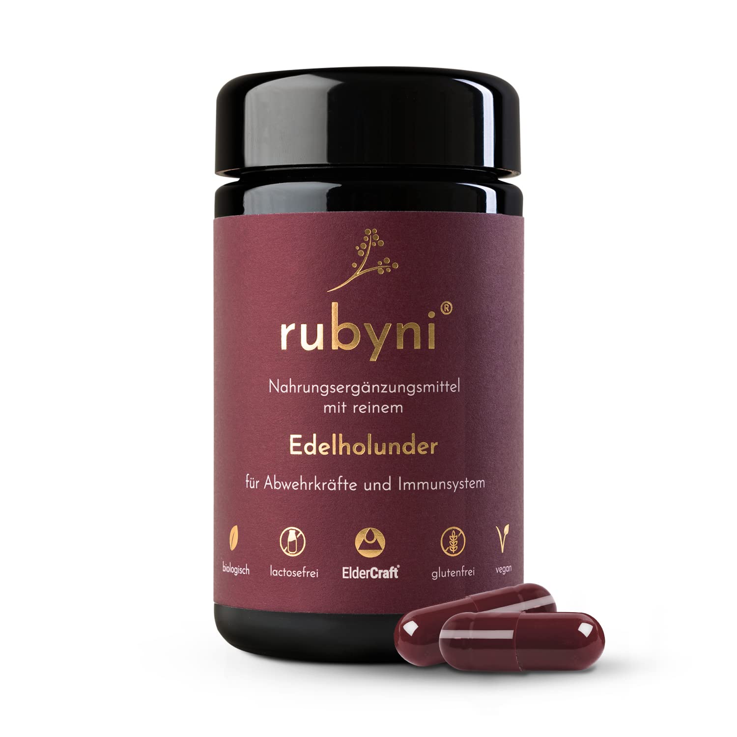 Sambuco nobile (90 capsule) • 800mg estratto concentrato di bacche di sambuco • Sambuco nobile biologico con 100% ElderCraft® • Sambuco nero