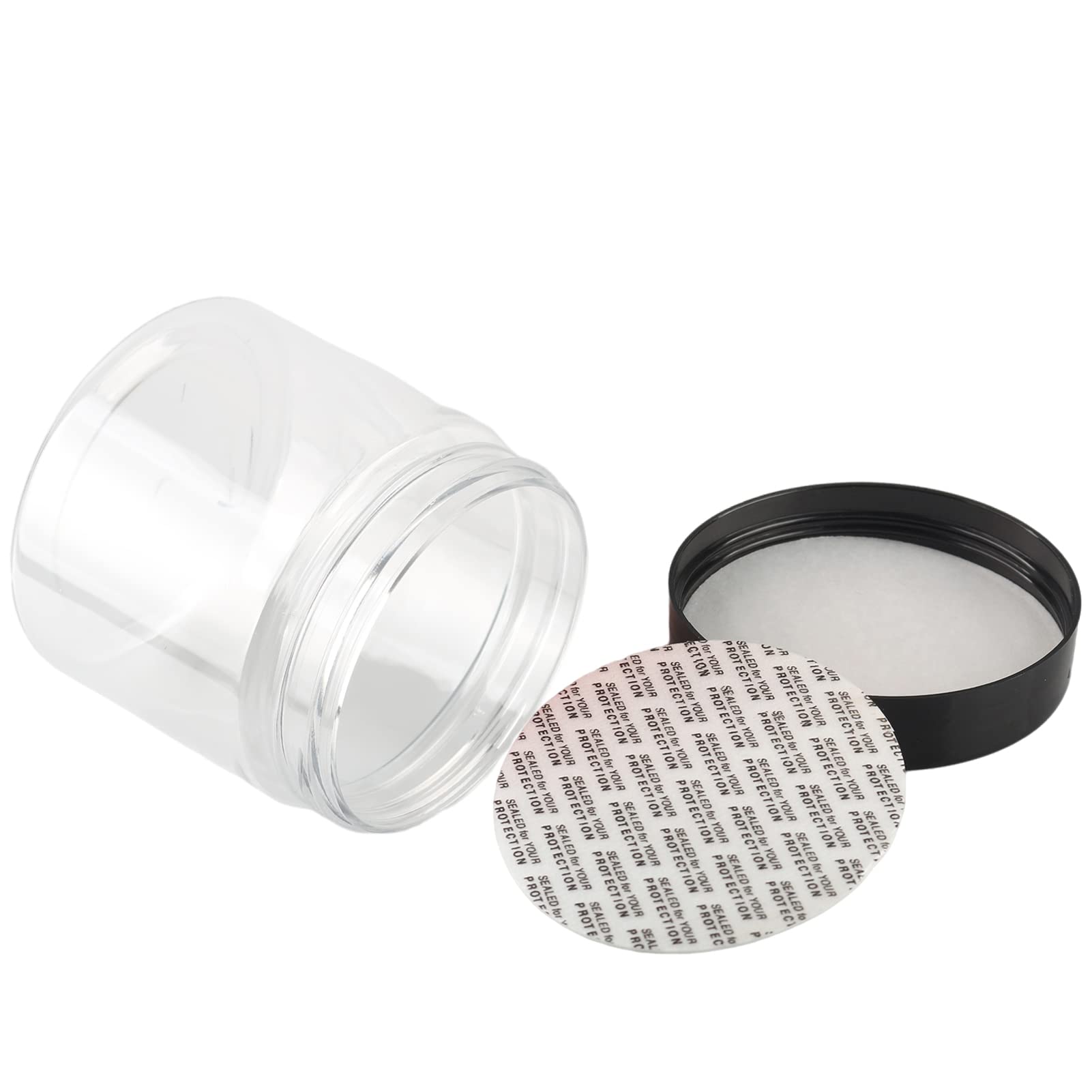 6 Pièces Vides Petit 200 ml Transparent Cosmétique Pot en Plastique avec Couvercle Noir 200 g Pots de Cosmétique Crème de Bouteille Contenant avec 6x Spatules