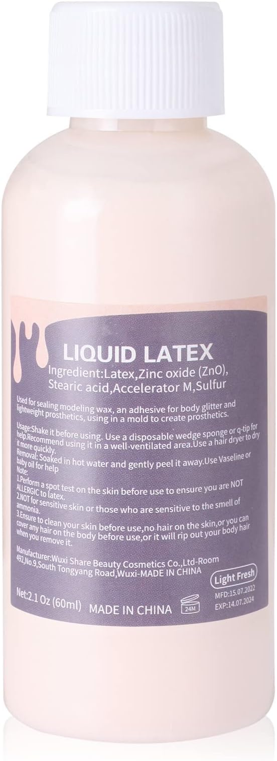 Liquid Latex SFX Makeup,Halloween Moster Zombie Special Effects Makeup For Scar Cut Wound Peeling Skin Wrinkes Stipples Burns Blisters,Light Flesh(Nude),60ml
