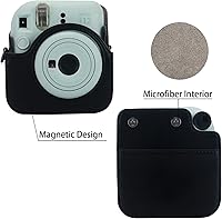 Vista 3 de Frankmate Funda protectora compatible con cámara Fujifilm Instax Mini 12 de película instantánea con bolsillo para accesorios y correa ajustable