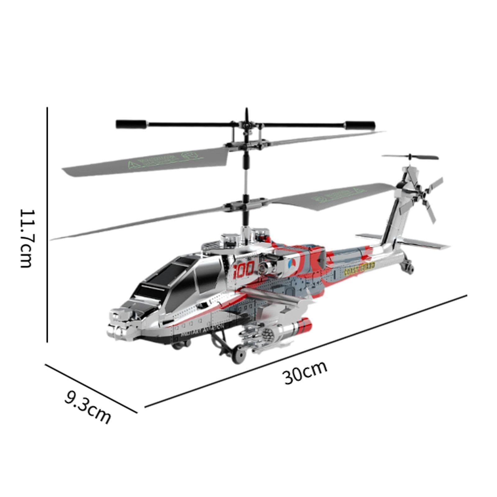 Elicottero Telecomandato, Stabilizzatore Giroscopico, Elicottero RC con Luci per Regalo per Adulti, Oro