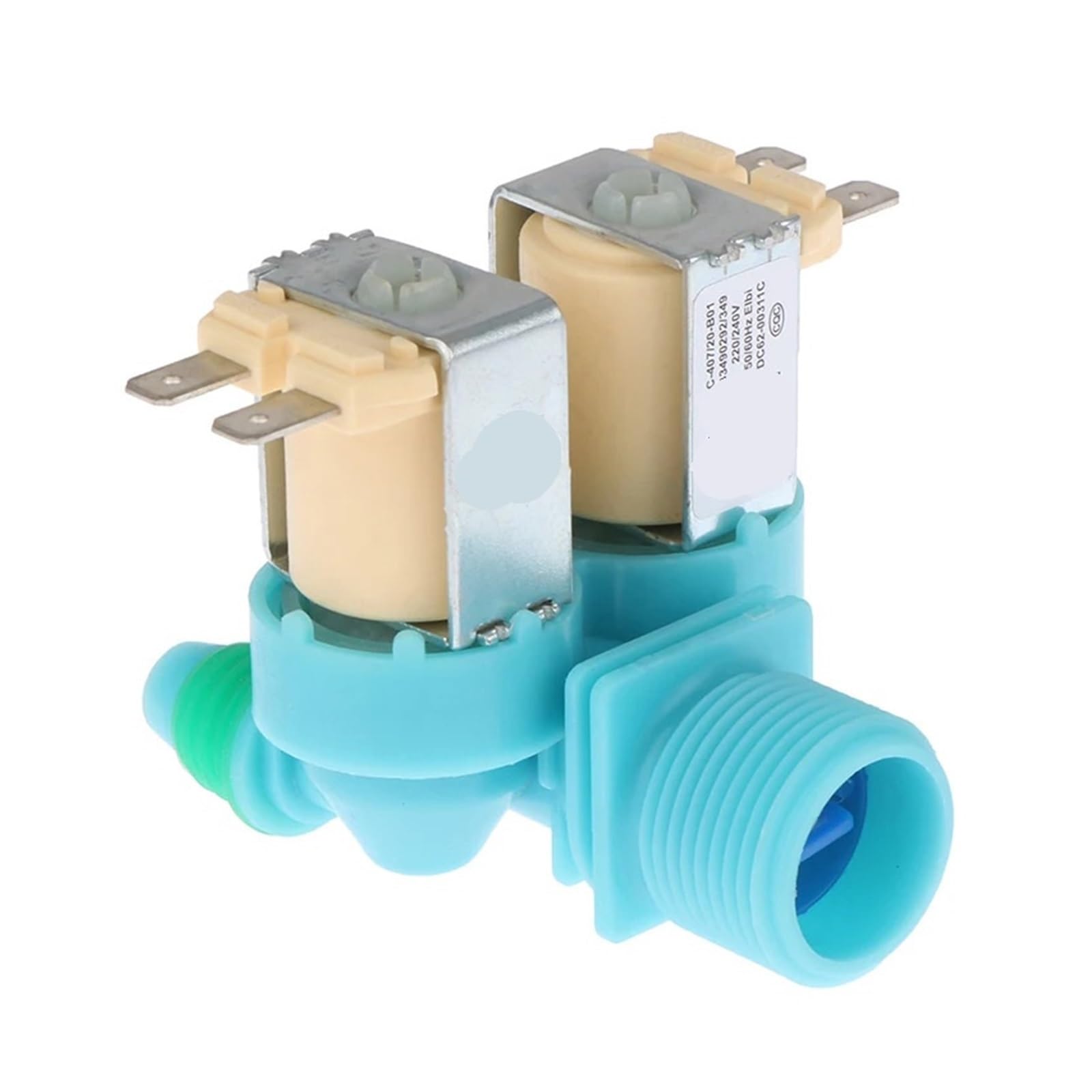 Válvula Solenoide De Entrada De Agua De Doble Cabezal C-225/19-a01 DC62-00311C Pieza De Repuesto For Lavadora | Electroválvula de entrada de doble cabezal, compatible con C-225/19-a01 y DC62-00311C for mantenimiento de lavadoras