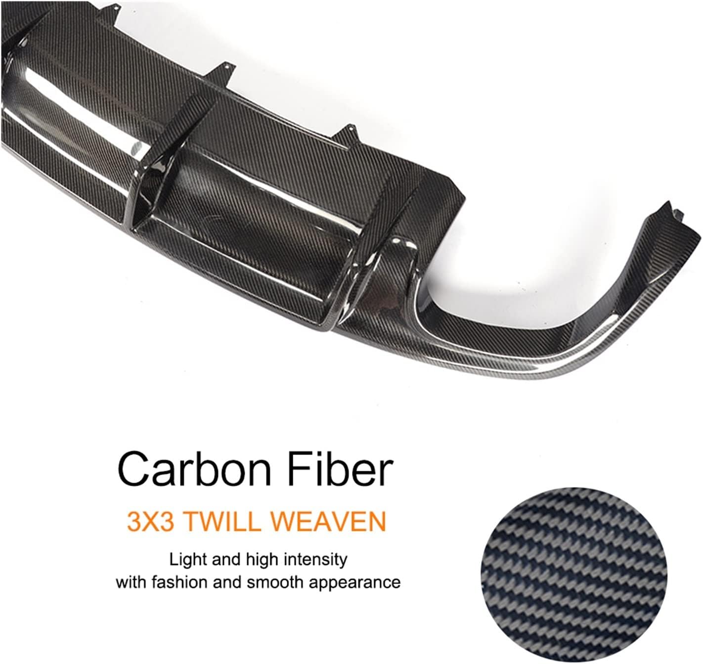 カーボンファイバー リアバンパー ディフューザー リップ スポイラー と互換性がある Audi S5 A5-Sline 4ドア 2ド