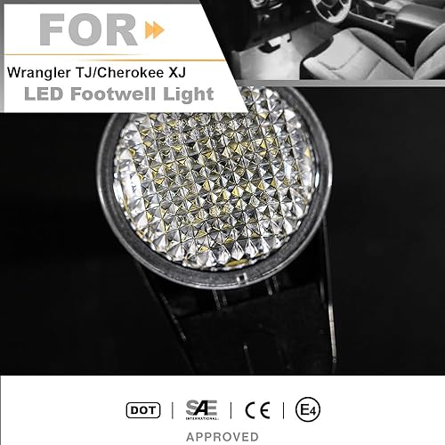 Miniatura 8 de nsautolighting Luz LED interior para pies con arnés para Jeep Wrangler TJ Cherokee XJ Grand Cherokee ZJ Ram 1500 2500 3500 LED debajo del tablero de