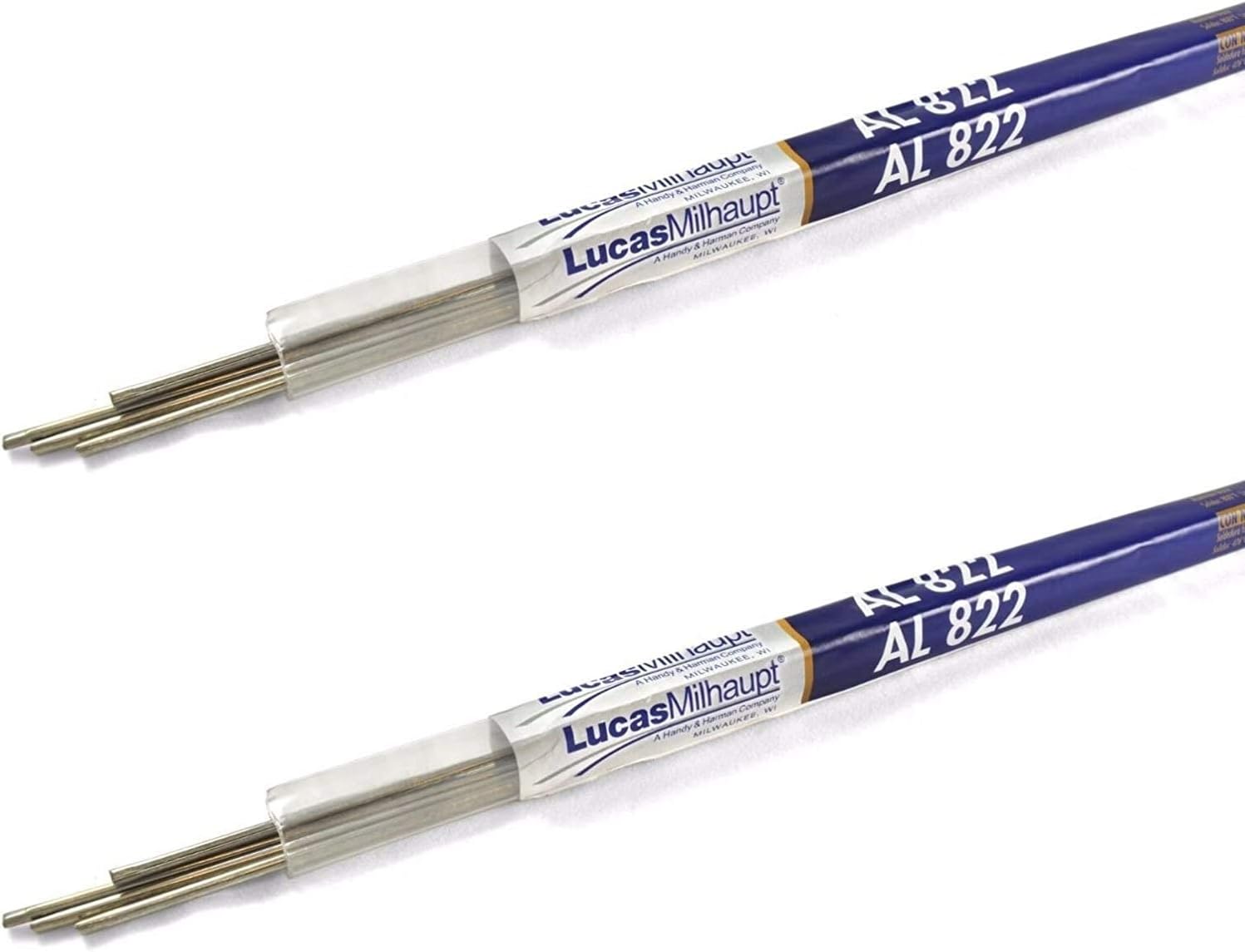 2 PACKAGES AL 822 Flux Cored Aluminum Solder, 4 Rods, Brazing Alloy, 99088