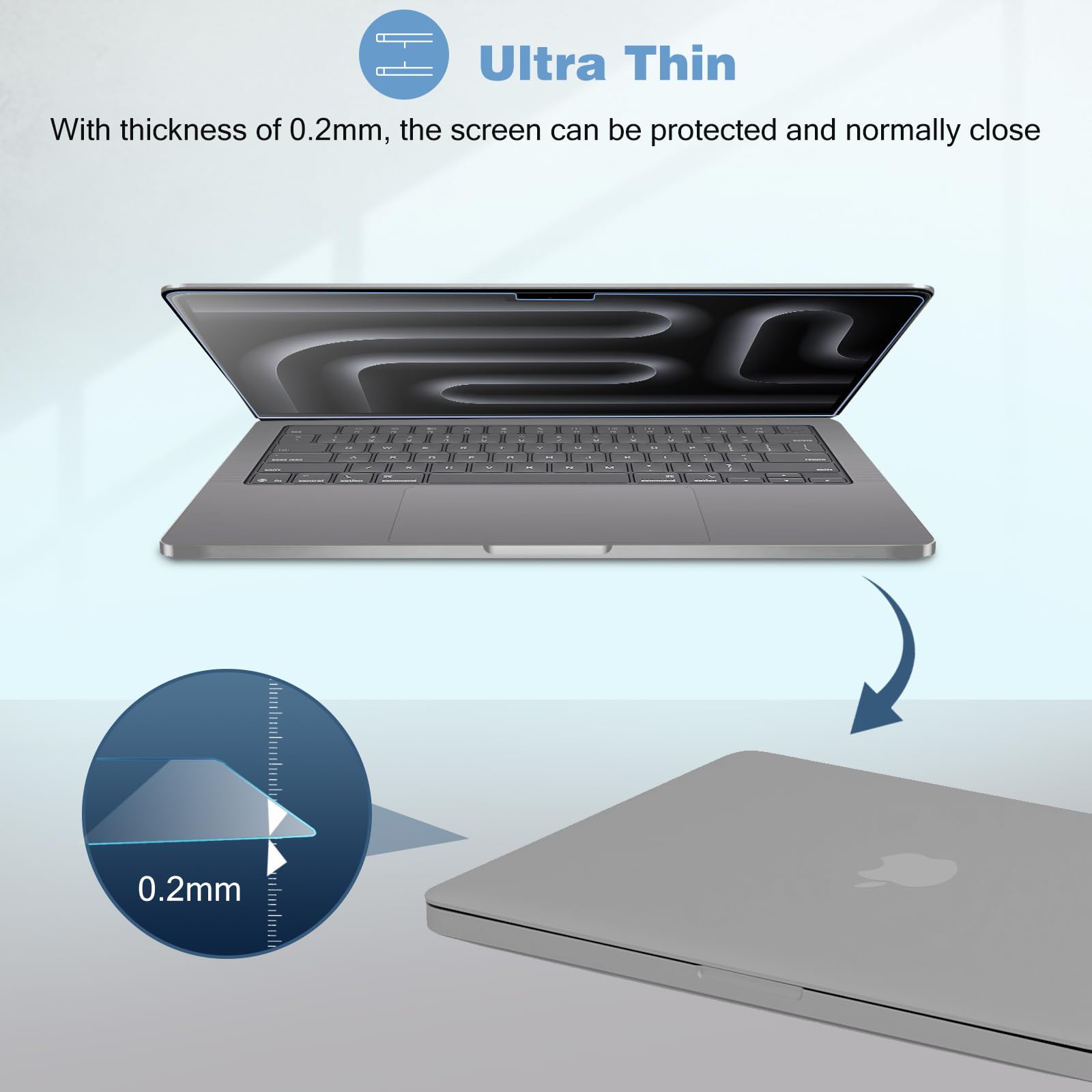 ProCase [2枚セット] MacBook Pro 16インチ 強化ガラスフィルム 2枚セット 2026-2021年モデル M5/M4/M3/M2/M1用 スクリーンプロテクター 9H硬度 MacBook Pro 16インチノートパソコン用、耐傷、指紋防止、HDクリア