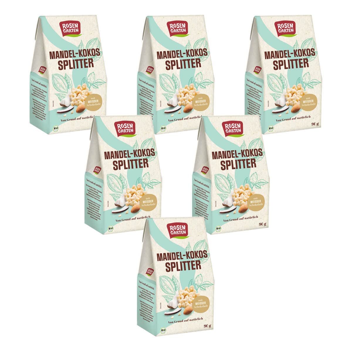 Rosengarten - Mandel Kokos Splitter - 90 g - 6er Pack