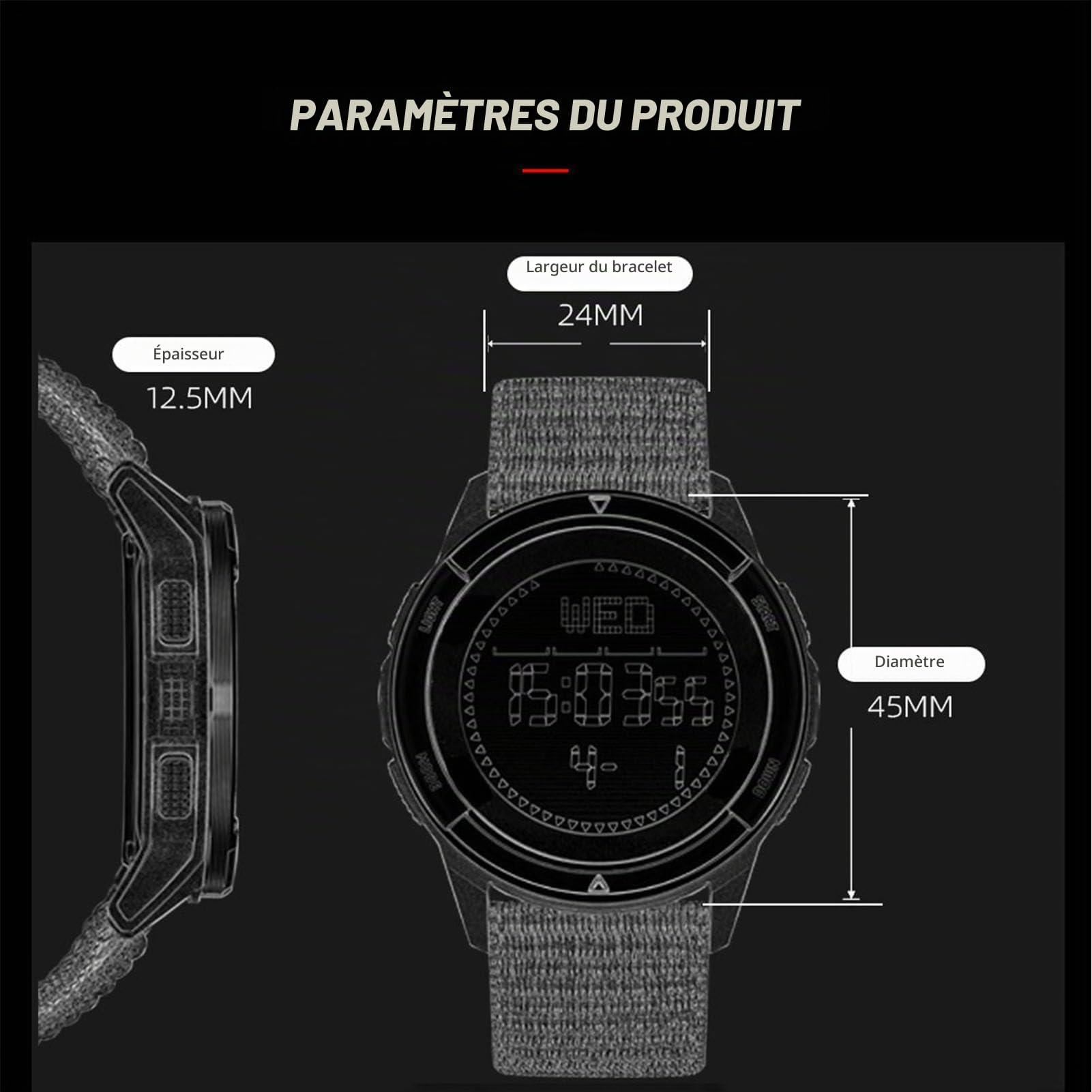 findtime Montre Militaire Homme Commando pour Homme Montre de Sport,Calendrier,Réveil, Chronomètre, Podomètre Montre Numérique Étanche 50ATM Cadran，Coloré