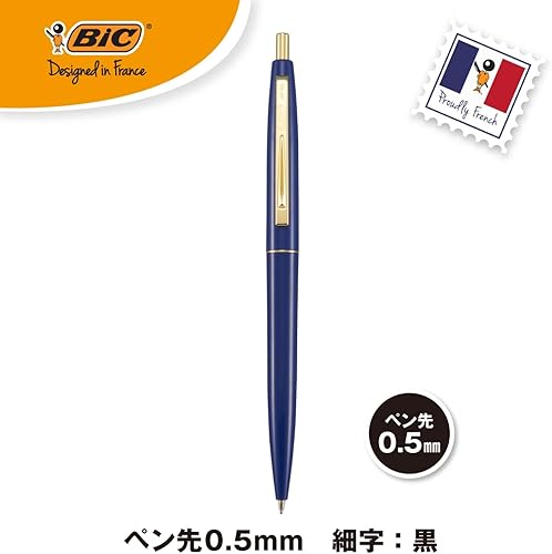 Miniatura 9 de Bic Big CFCGYLW05BLKJ Ballpoint Pen, Click Gold, 0.5, Oil-based, Black, Smooth, Yellow Shaft, 12 Pieces