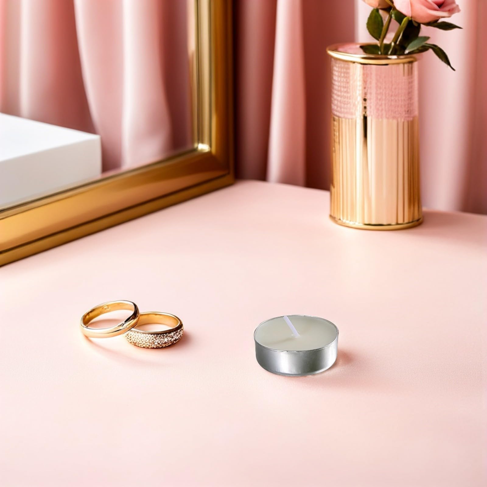 Beavorty 150 Unidades Velas Votivas de Té sin Aroma en Vaso de Aluminio para Decoración Versátil en Fiestas y Cenas Ambiente Romántico y Elegante