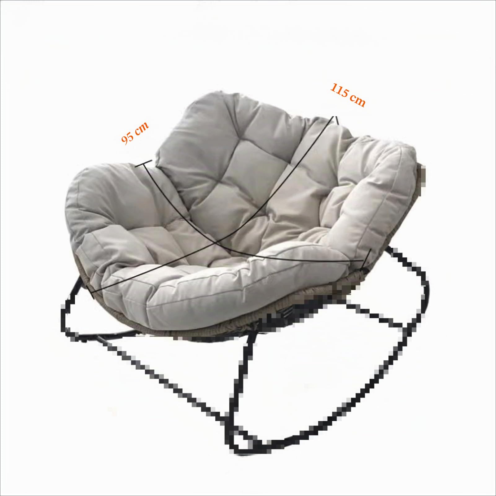 Cojines para silla mecedora - Relleno de algodón suave, diseño antideslizante para sillas Egg Freestyle de interior/exterior - Soporte tapizado cómodo, 4 cm de grosor, tamaño 37,4 x 45,2 cm
