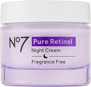 No7 Pure Retinol Night Cream: Collagen-Boosting Retinol for Smoother, Plumper, Firmer Skin - Dermatologist Approved, Fragrance-Free (1.69 Fl Oz)
