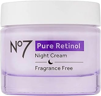 No7 Pure Retinol Night Cream - Collagen-Boosting Retinol Cream that Visibly Smoothes, Plumps & Firms Complexion - Dermatologist Approved & Fragrance-Free (1.69 Fl Oz)