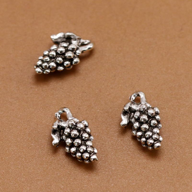 NUOBESTY 50Pcs Alloy Grape Pendant Charms Silver Necklace Charms for Jewelry Making, Necklace Bracelet Keychain, DIY Craft Accessories - Image 4