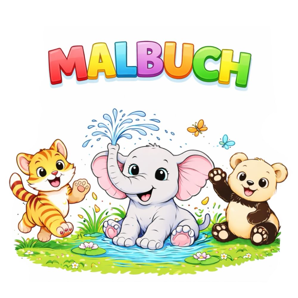Malbuch für Kinder: Mit spielenden Tieren – für Kinder von 4–7 Jahren