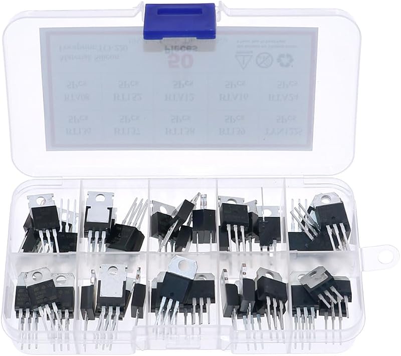 50Pcs 10 Values TO-220 Triode Thyristor Assortment Kit BT136-600E BT137 BT138 BT139 TYN1225 BTA08 BT152 BTA12 BTA16 BTA24-600B