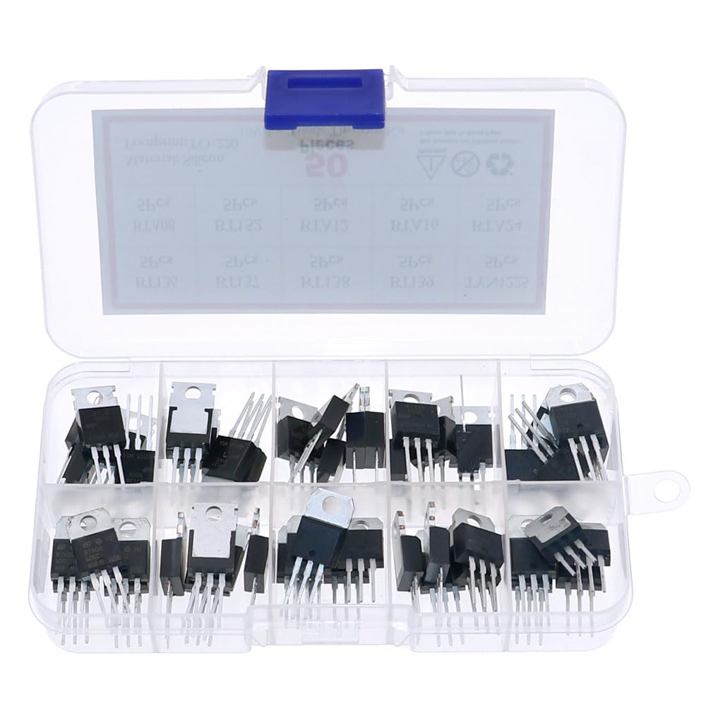 50Pcs 10 Values TO-220 Triode Thyristor Assortment Kit BT136-600E BT137 BT138 BT139 TYN1225 BTA08 BT152 BTA12 BTA16 BTA24-600B