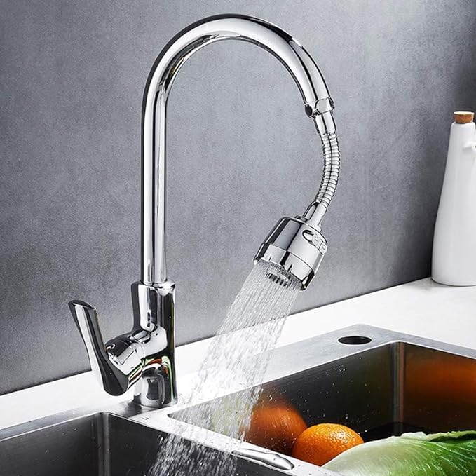 Hamsa Heavy SS Like Tap Extender for Kitchen Sink,360 Degree Rotatable Splash Filter Faucet,Jet spray Settability,Kitchen Tap Extension,Detachable Cleaning Kitchen Sink Tap,forKitchen/bathroom,Silver-image-9