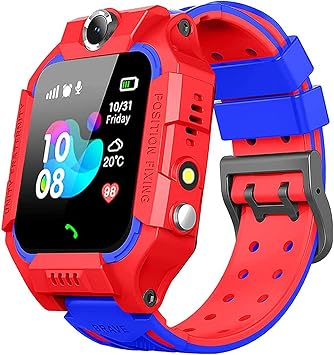 WAYNORER orologio per smartphone impermeabile per bambini con funzione di chat vocale ad alta definizione LBS sveglia SOS gioco di matematica torcia regali per ragazzi e ragazze PINK