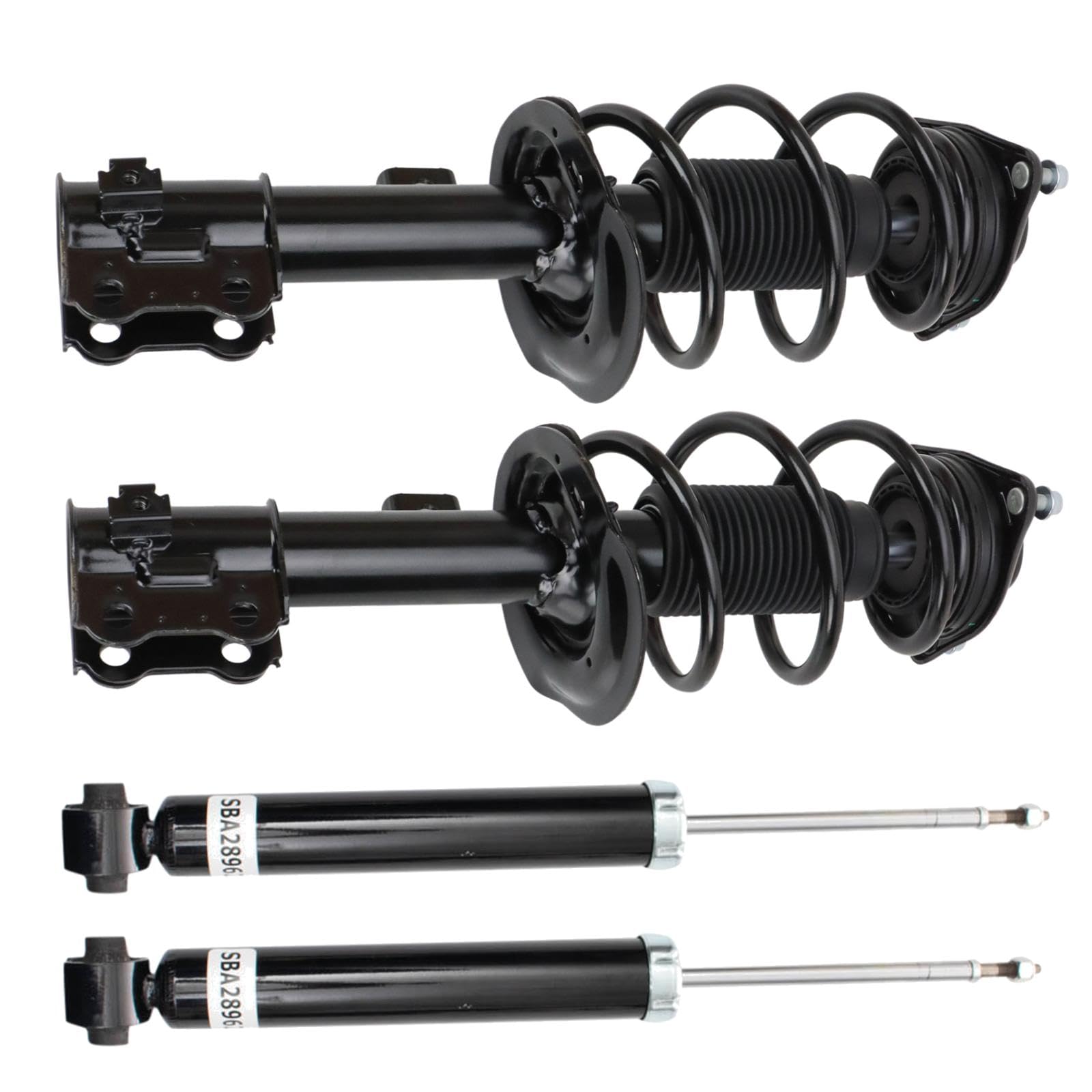 TRQ Front and Rear Complete Strut Assembly & Shock Absorber Kit Complete Strut & Coil Spring Assembly Compatible with 2013-2016 Hyundai Genesis Coupe