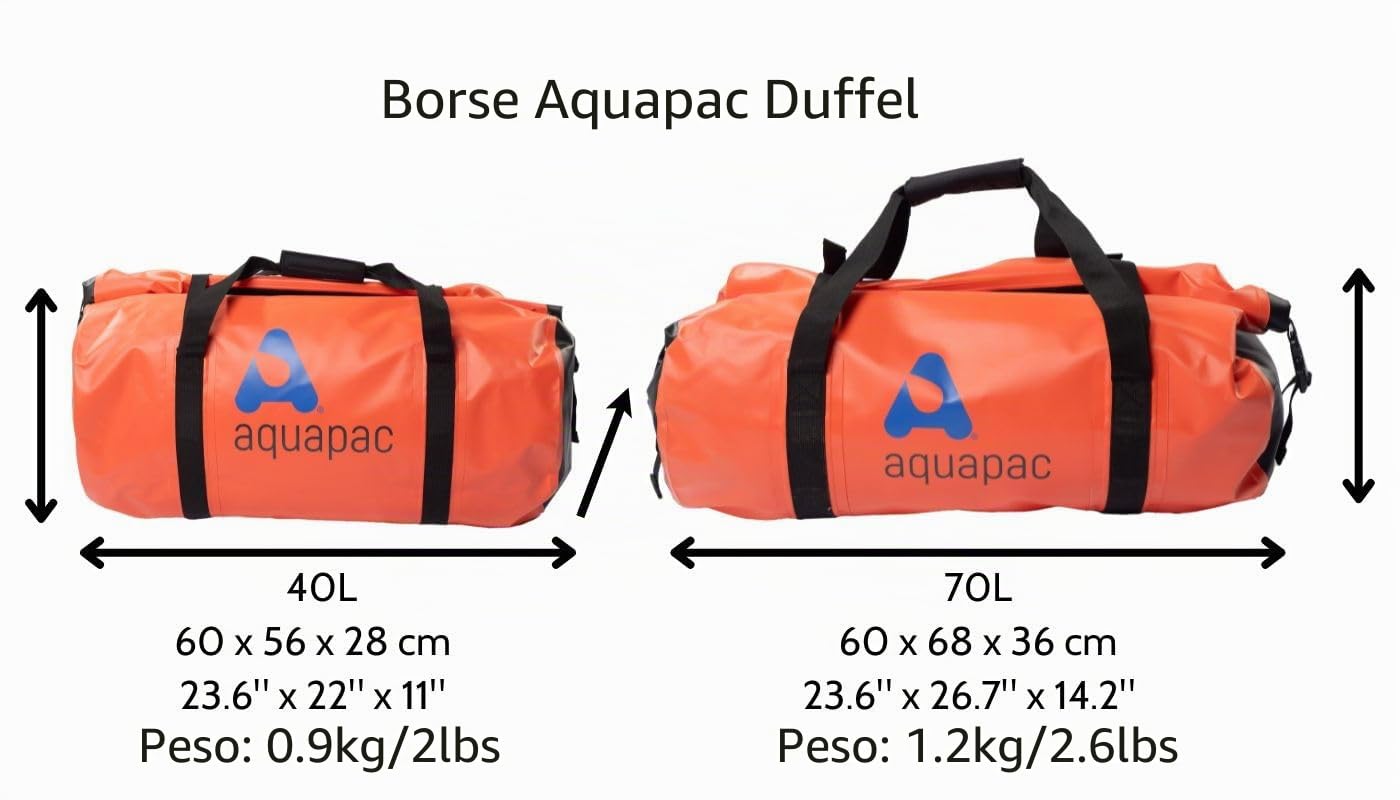 Aquapac Borsa da viaggio impermeabile, 40 litri, arancione