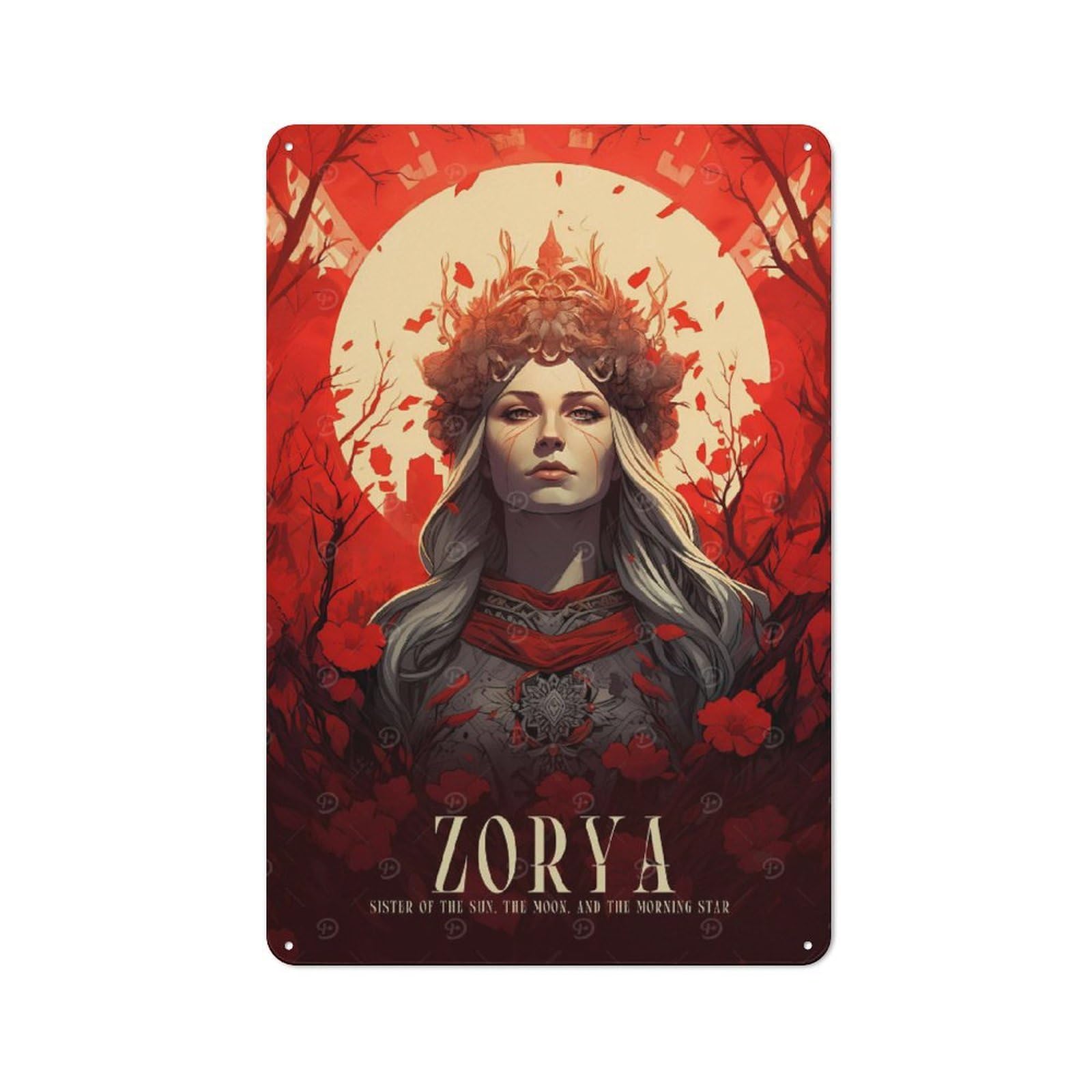 Zorya Rustic Metal Sign 30x20cm for Workshop Wall, for Collectors of Rustic Metal Wall Decor
