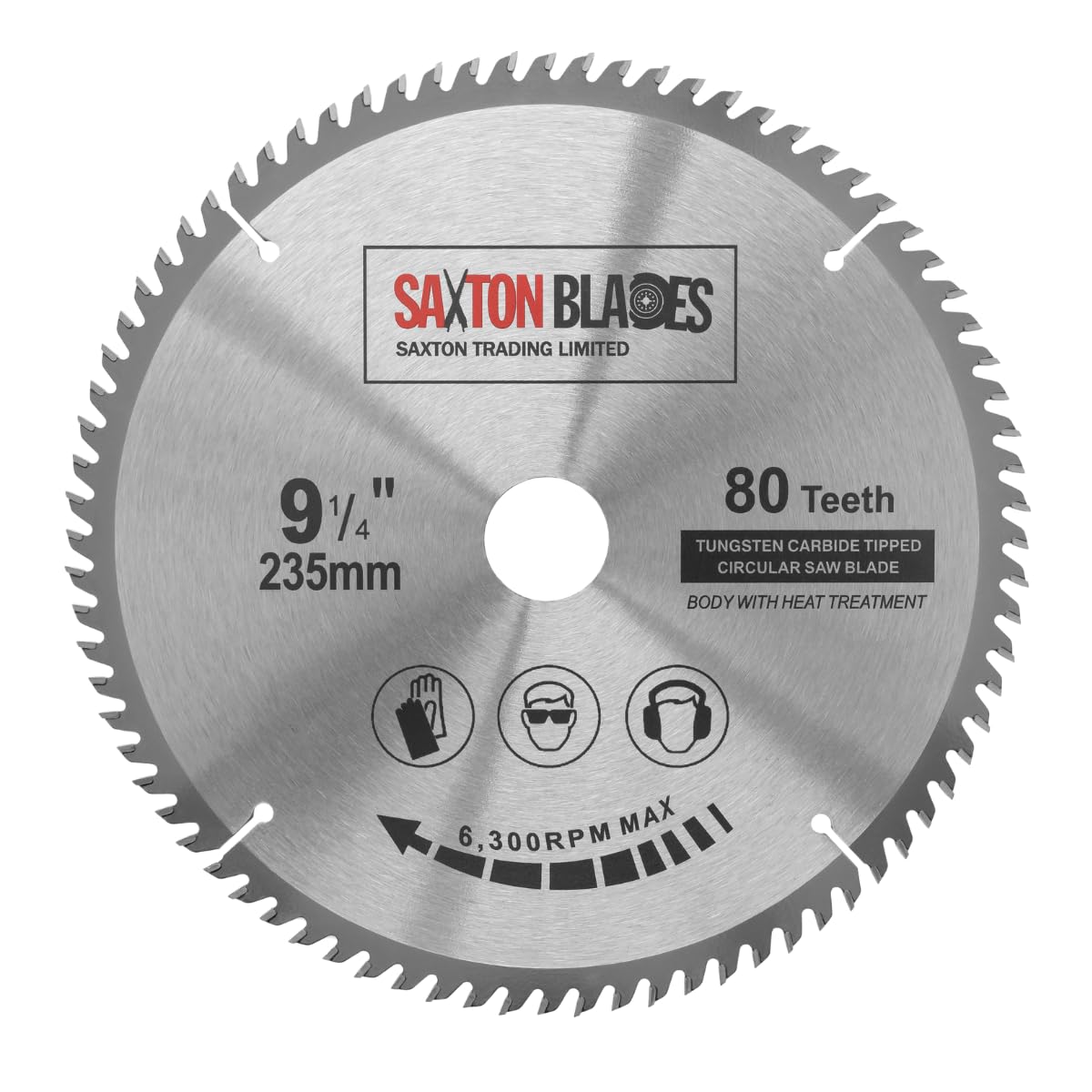 Tct23580t Saxton Tct Circular Wood Saw Blade 235Mm X 30Mm X Bore X 80T For Bosch Makita Dewalt 5060268369863