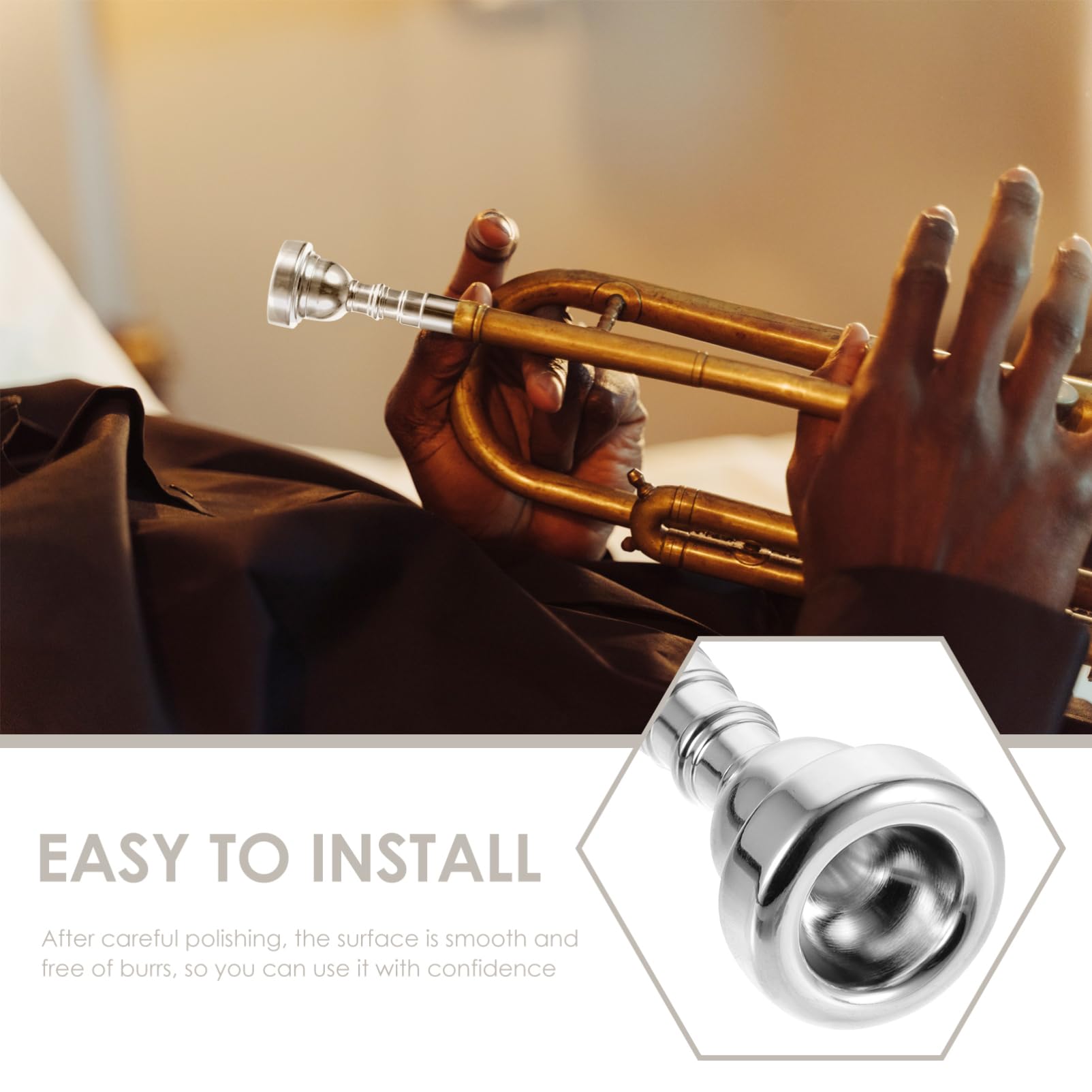 FAVOMOTO Loud Sound Smooth Tone Trumpet Mouthpiece 7c Replacement for Trumpet for Levels of Players