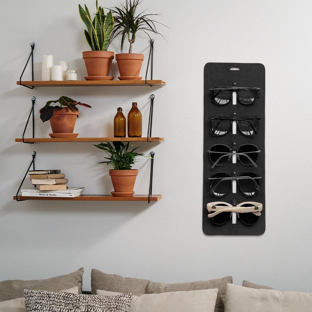 Hängender Sonnenbrillen-Organizer, Wand-Brillen-Halter, Brillenaufbewahrung mit 5 Taschen, wandmontierter Brillenhalter für Zuhause