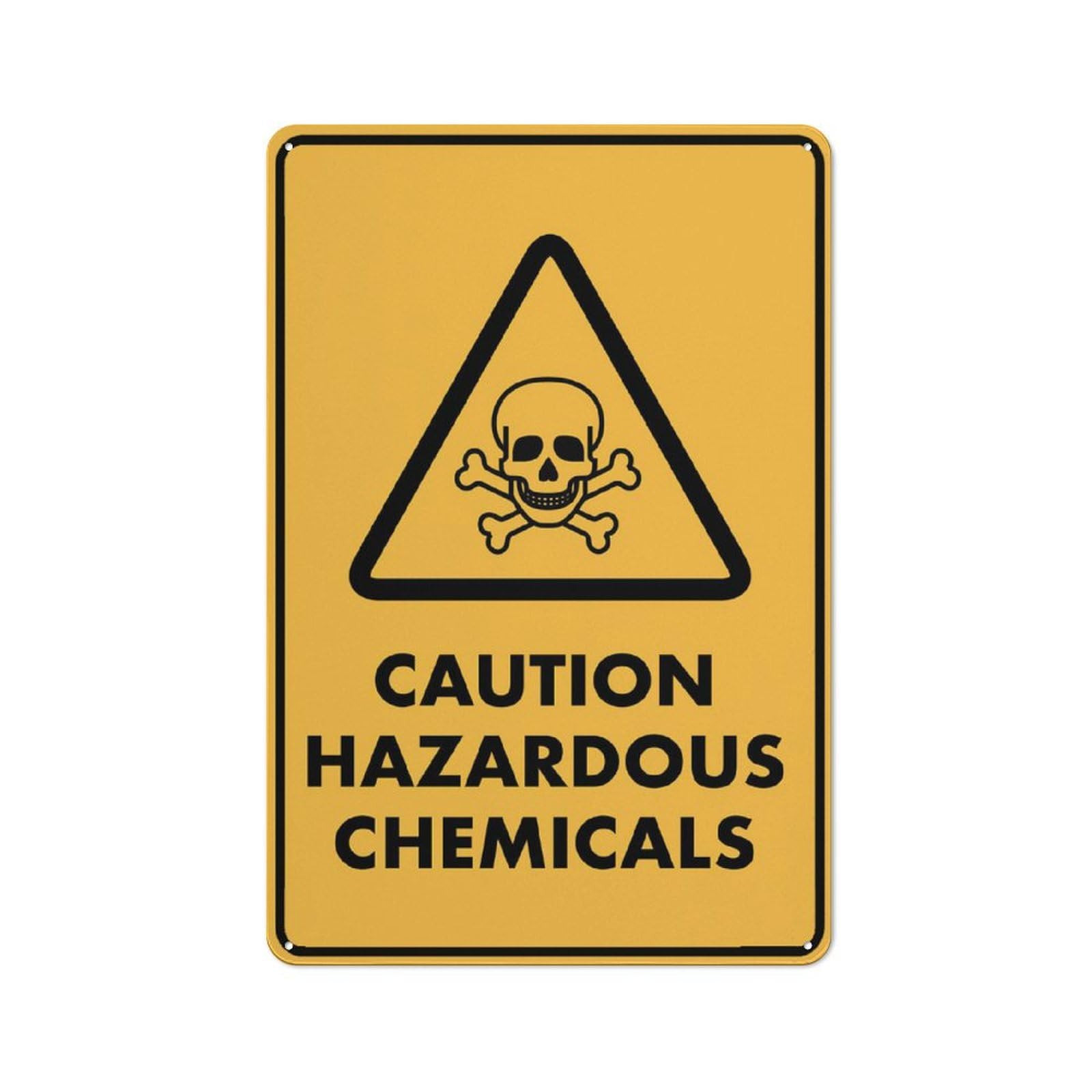 Caution Hazardous Chemicals Sign Metal Signs 12X8 Inch Rust Free Aluminum,Uv Ink Printing,Durable/Weatherproof Outdoor For Home