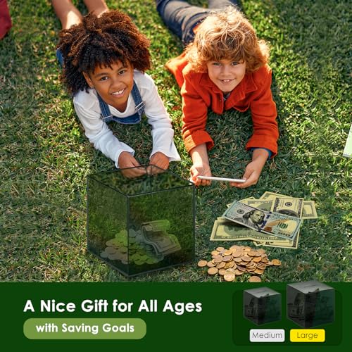 image for Piggy Bank for Adults Must Break to Open, Vcertcpl Acrylic Clear Piggy