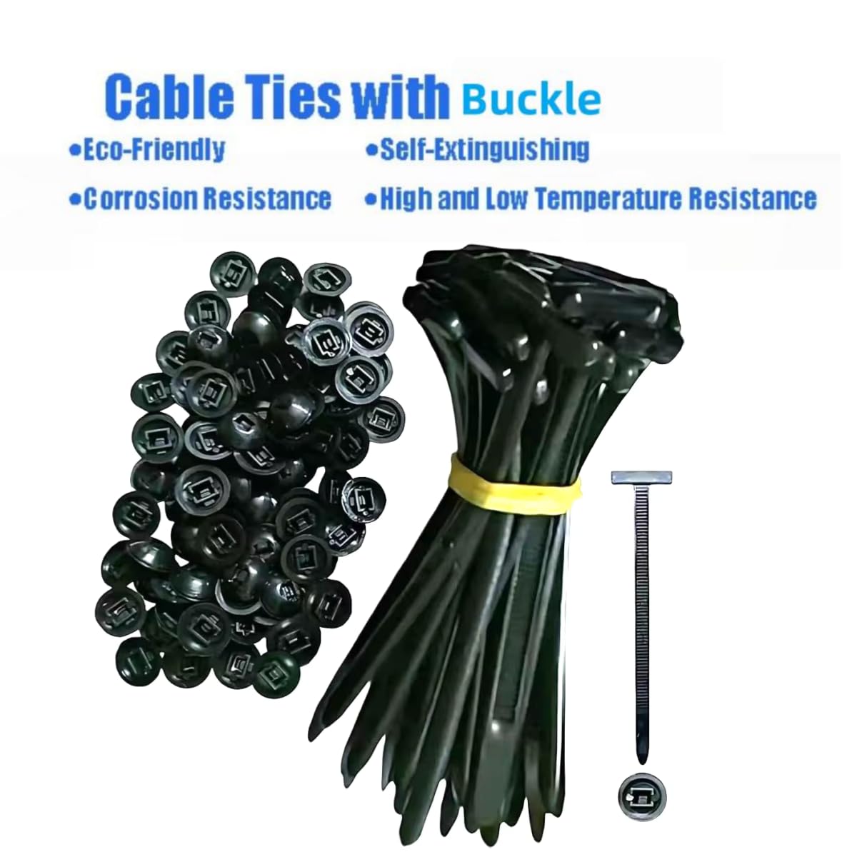 100 Stück Kabelbinderhalter - Selbstsichernde Nylon Cable Tie Buckle Für Auto & Haushalt