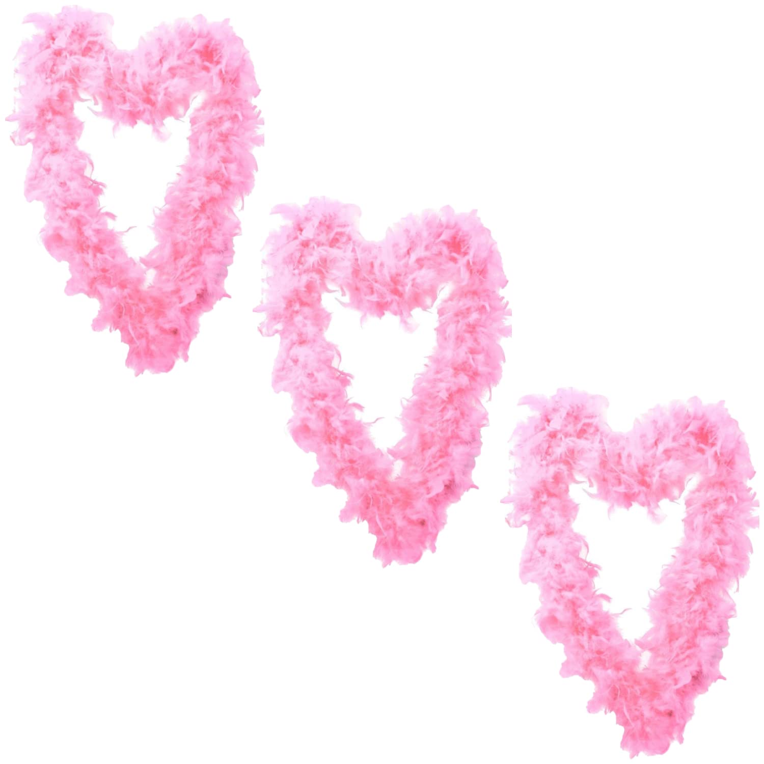 LIGHT PINK FEATHER BOA ACCESSORY - X3 - 180CM LONG 65G FEATHER BOA - STAG DO HEN PARTY FANCY DRESS COSTUME ACCESSORY