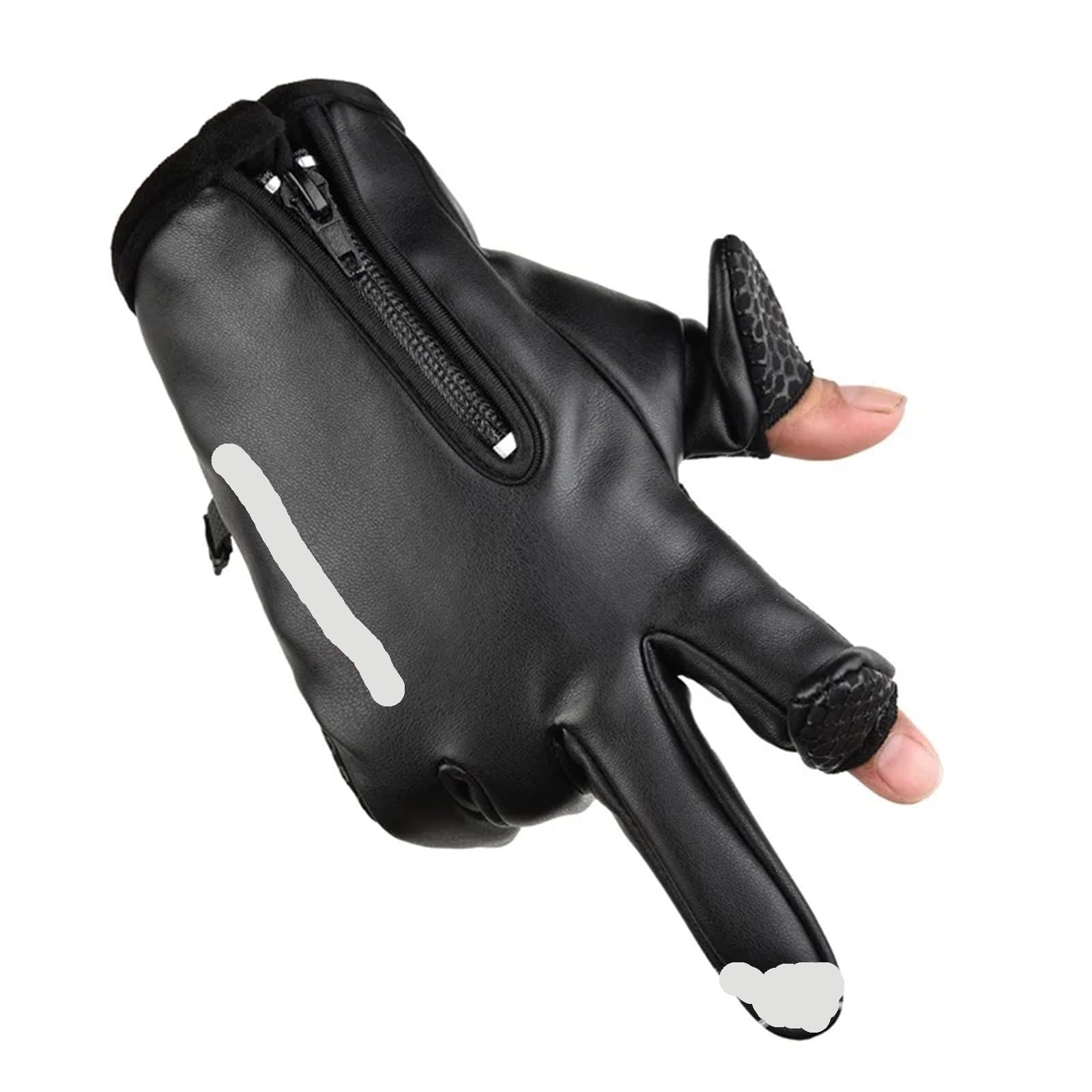 Guantes de Ciclismo Invierno, Guantes Cuero PU for Motocicleta, Forros y otoño, Deportes cálidos, conducción, Impermeables para Ciclismo