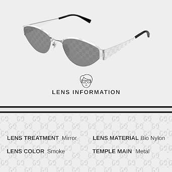 Gucci GG1853S Monogram Lasered GG Pattern With Guccissima Lens Almond ShapeSunglasses with Luxury Eyewear Kit