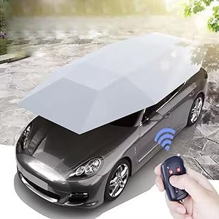 全自動カーテント、モバイル折りたたみカーポート、ポータブル自動車保護傘、断熱日焼け止めオーニング、リモコン付き車用サンシェード、屋外キャンプテント用 Grey-4.6*2.3m