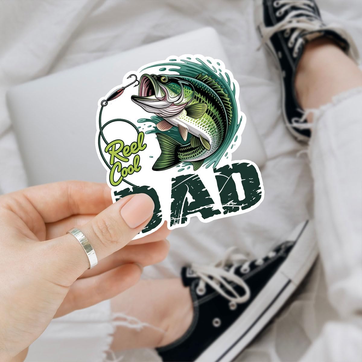 3 Pcs Reel Cool Dad Sticker – 3 Inch Vinyl Fishing Papa Gift – Funny Fish Decal for Father's Day, Fishing Lover, Water Bottle, Laptop, Journal – Cool Dad Humor for Fisherman Stickers image 2