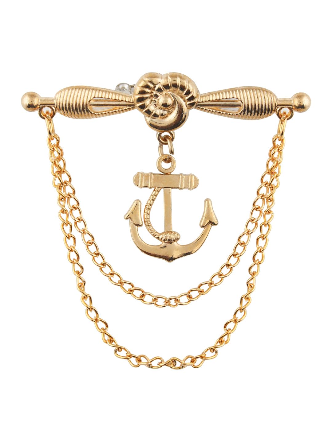 kavove Mystic Anchor Golden Colour Brooch For Men-picture-47