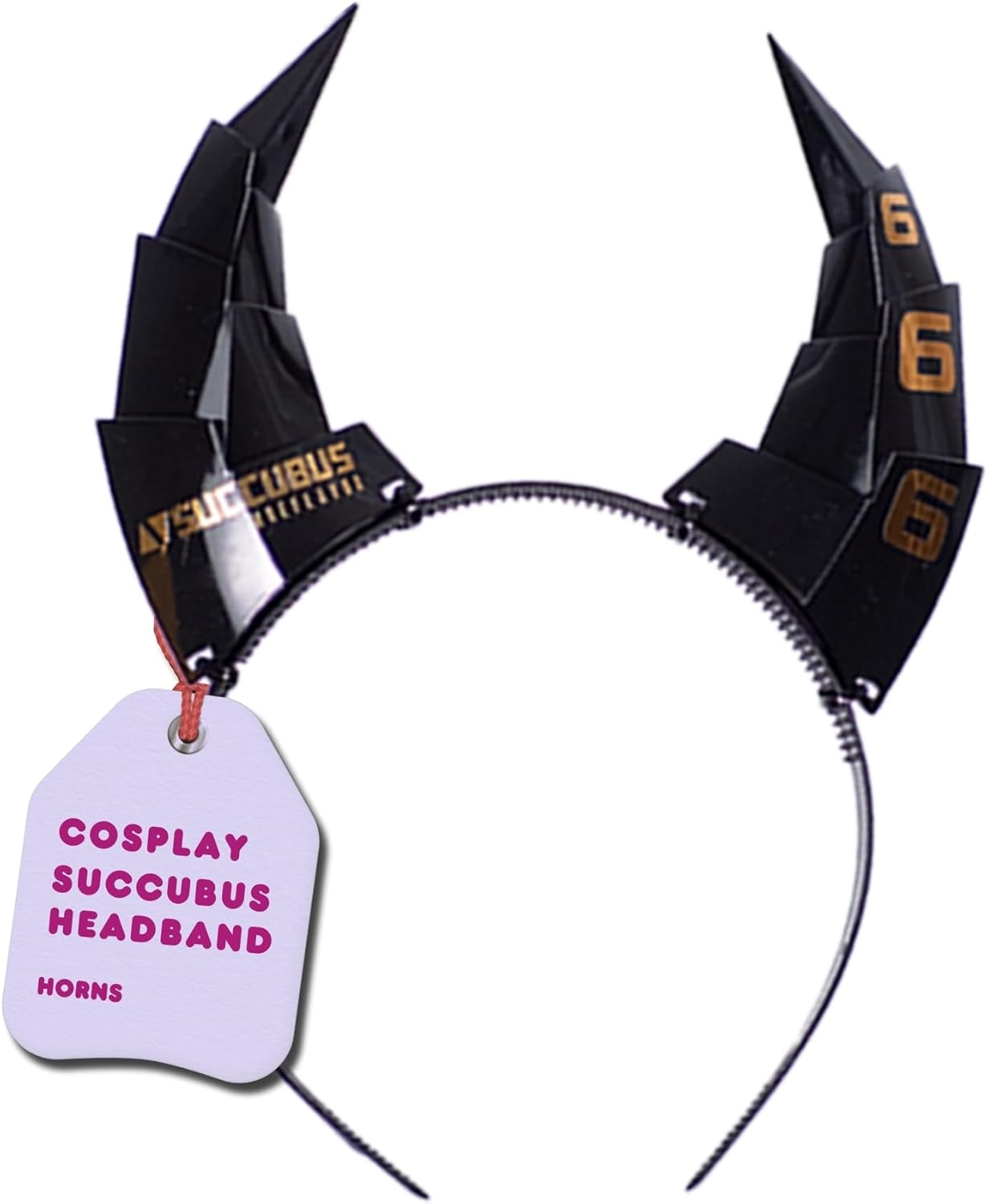 MOEFLAVOR Cyber Succubus Headband | Devil Horns Kawaii Anime Cyberpunk Head Band Matches Any Halloween and Cosplay Costume