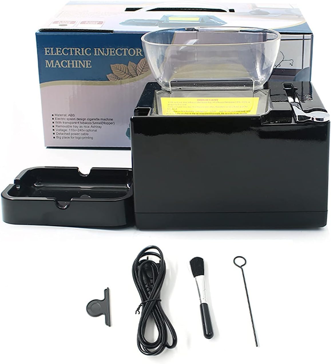 Electric Cigarette Roller Machine, Portable Cigarette Maker Machine with Auto Grinding of Cut Tobacco, Cleaning Brush Tools, Suitable for Cigarette Tubes and Rolling Papers